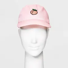 Peach Emoji Baseball Hat - Pink