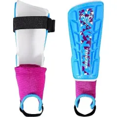 Vizari Frost Soccer Shin Guards - Unique Graphic Lightweight PP Shell - Hard Shell Protection - Foam-Padded Football Shin Pads for Comfort - Adult and Kids Soccer Shin Guards with Adjustable Straps