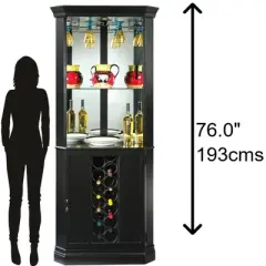 Howard Miller 690048 Howard Miller Piedmont Vii Corner Wine Cabinet 690048 Black Satin
