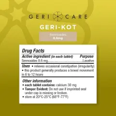 Geri Care - Geri-Kot Natural Vegetable Laxative, 100 Count