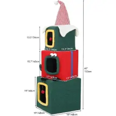 QuestaPack Extra Large Cat House for Indoor Cats, 60" Multi Level Cat Condo Furniture