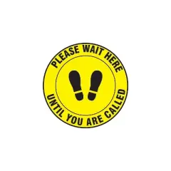 Accuform Slip-Gard Floor Decal "Please Wait Here Until You Are Called " Vinyl 17" Yellow (MFS340)