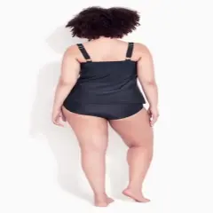 Women's Plus Size Twist Tankini Top - navy | EVANS