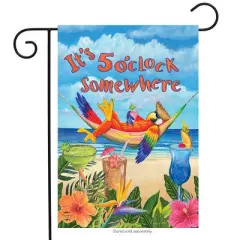 Briarwood Lane Garden Flag 12x18 For Outdoor 5 O'clock Parrot Summer For Summer Garden Flag Flags For Outside