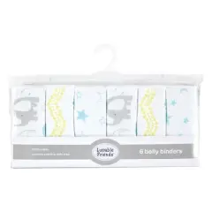 Luvable Friends Unisex Baby Belly Binder 6pk, Basic Elephant, 0-6 Months