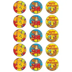 Trend Enterprises Trend Thanksgiving Time - Pumpkin Stinky Stickers Large Round 60 ct. (T-83403)
