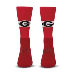 NCAA Georgia Bulldogs Streak Team Color Crew Socks - L