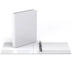 1" Premium Round Ring Binder 6pk Customizable View White - Easyview: Hard Cover, 200 Sheet Capacity, 2 Pockets