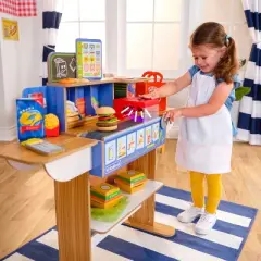 KidKraft 2-in-1 Restaurant & Delivery Wooden Play Store