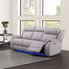 George Power Reclining Sofa with Heat and Massage Gray - Abbyson Living