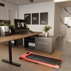 Syemin Treadmills Pad Running 2.0HP Cushioned Belt Folding Portable Treadmill Spacious Surface Under Desk Home Gym, Red, 47.6"*19.1"*4.92"