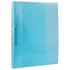 JAM PAPER Plastic 0.75 inch Binder - Blue Clamp Binder - Sold Individually