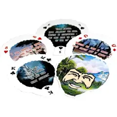 Aquarius Puzzles Bob Ross-Shaped Playing Cards | 52 Card Deck + 2 Jokers