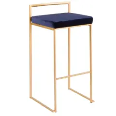 Set of 2 Fuji Contemporary Glam Stackable Barstools - LumiSource
