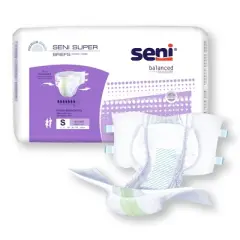 Seni Super Adult Incontinence Brief S Heavy Absorbency Breathable, S-SM25-BS1, Heavy