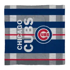 MLB Chicago Cubs Heathered Stripe Queen Bedding Set in a Bag - 3pc