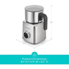 CASABREWS Artist, 430ml Electric Milk Frother, Dishwasher Safe Part, For  Both Hot and Cold Use, Silver