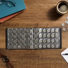 Juvale 240 Pocket Coin Holders for Collectors - Coin Collection Album for Pennies, Quarters, Rare Coins (Dark Blue)