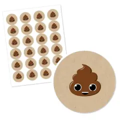 Big Dot of Happiness Party 'Til You're Pooped - Poop Emoji Party Circle Sticker Labels - 24 Count