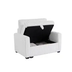 Living Room Sofa and seat with Storage Box ,for Bedroom, Office, Large-White