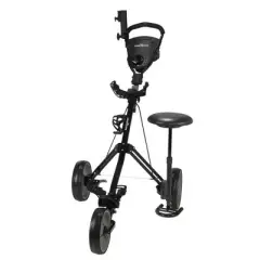 Caddymatic Golf X-TREME 3 Wheel Push/Pull Golf Cart with Seat Black