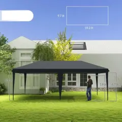 Resenkos Patio Garden Pergola, Pergola Canopy,10' x 20' Pop Up Canopy Tent, Upgraded Heavy Duty Tents for Parties with Carry Bag, Black