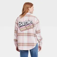 Women's Barbie Graphic Shacket - Pink