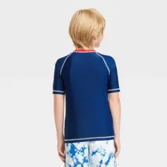 Boys' Sonic the Hedgehog Short Sleeve Rash Guard Swimsuit Top - Blue