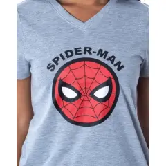 Marvel Womens' Spider-Man Comic Book 2 Piece Jogger Pajama Set Grey