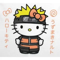 Naruto X Hello Kitty Juniors White Crop T-Shirt