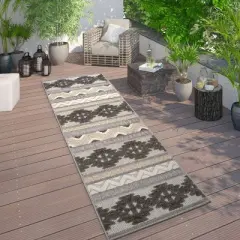 World Rug Gallery Contemporary Geometric Bohemian Indoor/Outdoor Area Rug