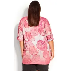 Women's Plus Size Leid Back Top  - Pink Poppy Ombre | AVENUE
