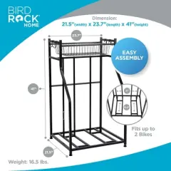 BIRDROCK HOME 2 Bike Stand Rack with Storage