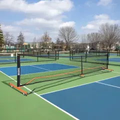 VEVOR Pickleball Net Set, 22FT Regulation Size Portable Pickleball System with Bags, Balls, Paddles, Wheels, and Court Lines, Metal Frame