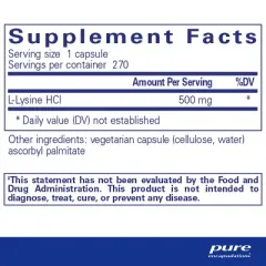 Pure Encapsulations L-Lysine - Essential Amino Acid Supplement for Immune Support & Gum, Lip Health* - with L-Lysine HCl
