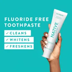 Native Premium Whitening Wild Mint & Peppermint Oil Fluoride Free Toothpaste - 4.1 oz