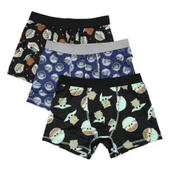 Star Wars Mandalorian Baby Yoda Character Mens 3pk Boxer Briefs Set