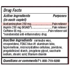 Leader Migraine Relief 250-250-65mg  Coated Caplets, 24 Count