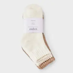 Women's Full Terry with Chunky Ribbed Cuff Cloud Soft Lounge 2pk Ankle Socks - Auden&trade; 4-10