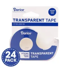 Darice Transparent Tape with Dispenser - 24 Pack Clear Tape
