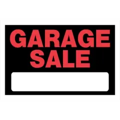 Hillman English Black Garage Sale Sign 8 in. H X 12 in. W - Case of 6