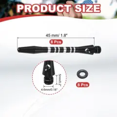 Unique Bargains Medium 2BA Thread Aluminum Dart Shafts with Rubber Rings for Steel Tip 8 Pcs