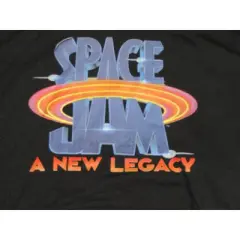 Mens Space Jam 2 Animated Movie Logo Black Hooded Sweatshirt