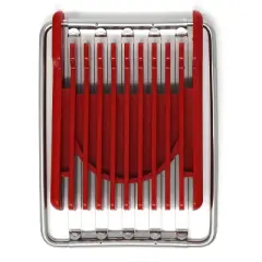 Norpro Dual Sided Flip N' Slice Mushroom, Egg, Cheese, and Butter Slicer, Red