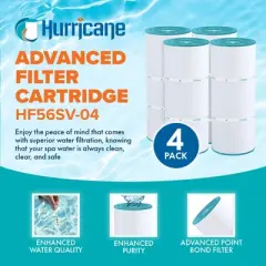 Hurricane 16 Pack HF56SV-04 Advanced Pool Filter Cartridge Replacements for PA56L, Hayward SwimClearC2030, CX481XREPAK4, White