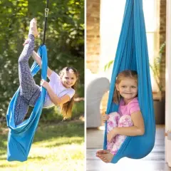 HearthSong Portable 5-Foot Stretchy Sensory Yoga Swing with Hanging Strap