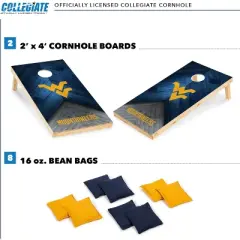 NCAA West Virginia Mountaineers 2'x4' Wood Cornhole Set