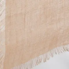 Fringed Jute Runner Natural (20"x70"): Saro Lifestyle, Woven Texture, Playful Edges, Rustic Charm