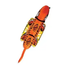 AquaPro 96 Inch Heavy Duty Double Stitched Nylon Tiger Water Towable 2 Person Rider Tube with Inflatable Bladder and Quick Rope Connection, Orange