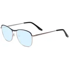 Scott&Zelda SZ7451 Blue Light Block Eyeglasses Matte Blue Gun Metal Silver 55 mm +0.25 Custom Lens Non-Refundable